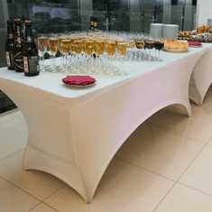 shumee Prt za banketno mizo, bel elastičen prt za obhajilo