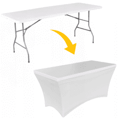 shumee Prt za banketno mizo, bel elastičen prt za obhajilo