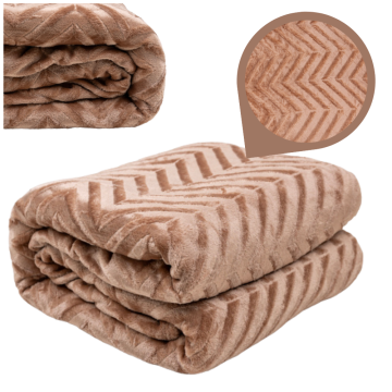 shumee Topla dekorativna odeja, pregrinjalo za posteljo, darilni karo 200x220 cm, rjav vzorec