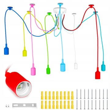 LED Solution Pajkov lestenec 8 krakov barvita dnevna soba otroška soba viseča stropna svetilka