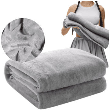 shumee Odeja enobarvna rojstnodnevna darila za posteljo, karo 200x220 cm siva topla velika