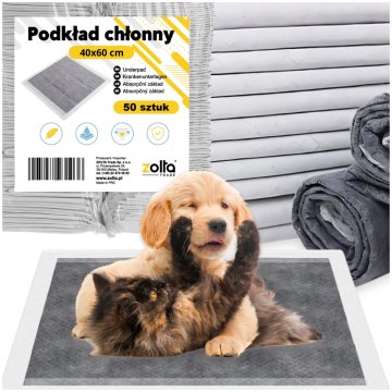 shumee Vpojne podloge za pse, higienske blazinice za učenje lulanja, sive, 60x40, 50 kosov. PetJet