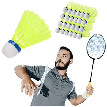 Zolta Set badmintonskih žogic, rumene barve, trpežne, aerodinamične, najlonske