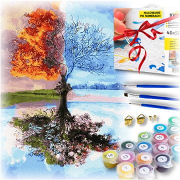 shumee Slikanje po številkah kreativne slike platno slike drevo štirje letni časi