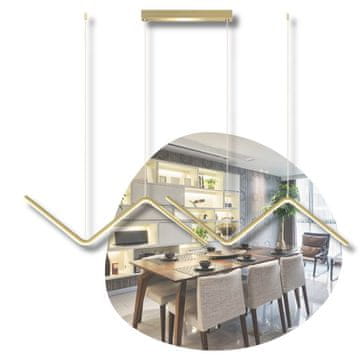 LED Solution Viseča stropna svetilka z cikcak vzorcem in integrirano LED diodo, moderna, za otoček