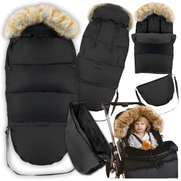 shumee Črna spalna vreča za dojenčka, črna torba, sani, sedež za voziček, povijalna vreča, velika