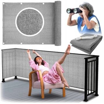 shumee Nadstrešek za balkon, terasnica, tenda, ograja, mreža za senčenje 0,9×5 m