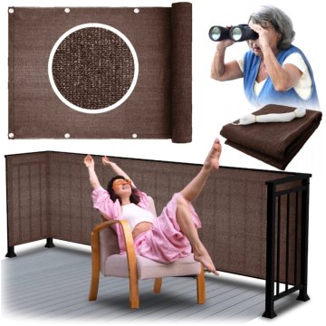 shumee Balkonska prevleka, zastirka za teraso, balkonska ograja, rjava mreža 0,8×5 m GoGarden