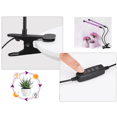 shumee LED svetilka za gojenje rastlin s polnim spektrom rasti cvetov z nastavitvijo sponke