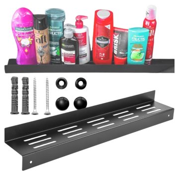 shumee Črna kopalniška polica, viseča kopalniška polica za kozmetiko za tuširanje