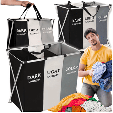 shumee Koš za perilo Trio, organizator za spodnje perilo, oblačila, ločevanje, zložljiv, velik