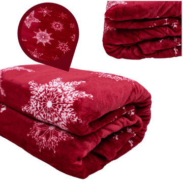 shumee Božična odeja, božična odeja, odeja s snežinkami, rdeča, božično darilo