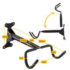 shumee Stenski nosilec za kolo, zložljiv kovinski nosilec, ABS prevleka, do 30 kg