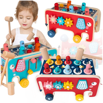 shumee Lesena izobraževalna kocka slon kladivo Montessori spretnostna igrača