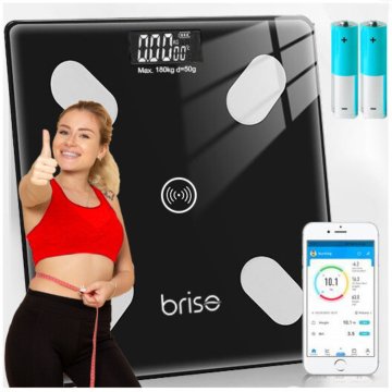 shumee Sodobna pametna analitična steklena kopalniška tehtnica 25 v 1 z bluetooth baterijami