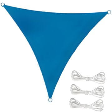 shumee Vodoodporno senčno jadro 3,6x3,6x3,6 m modro