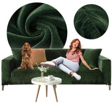 shumee Prevleka za kavč, trosed, elastična, steklenično zelena