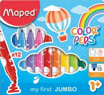 Maped MAPED JUMBO MAXI ZAKLOPCI 12 BARV