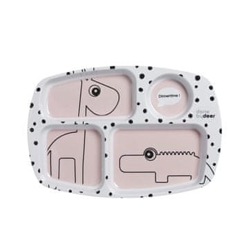 shumee Done By Deer svetlo roza krožnik s predelkom