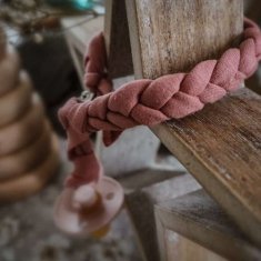 shumee Živjo mali - držalo za dudo iz pletenega bombaža, svetlo sivkaste barve