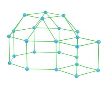 shumee Gradbeni komplet CRAZY TENT zeleno-modro Sveti v temi