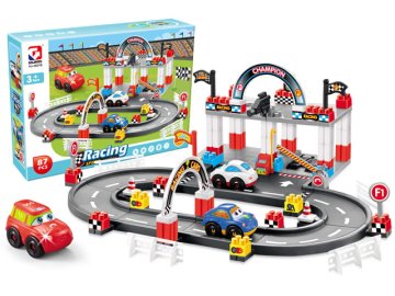 shumee Promocijski bloki Dirkalni avtomobilčki Avtomobilčki Dirka 87 kosov