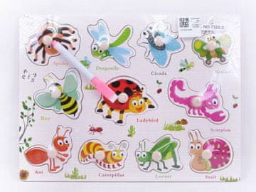 shumee Lesena sestavljanka s tablo za suho brisanje na hrbtni strani Sestavljanka z ročaji ŽUŽELKE