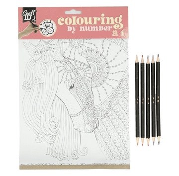 shumee Grafix Slikanje po številkah A4, 5 listov + 5 dvojnih barvic