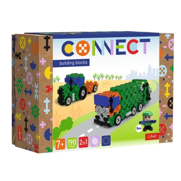 shumee CONNECT BLOCKS 2-v-1 gradbeni komplet SMETNJAK/TRAKTOR Ben