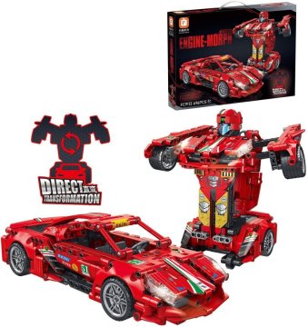 shumee 2-v-1 gradbene kocke Avto/Robot Transformer 696 kosov