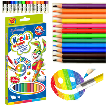 shumee BAMBINO izbrisne šolske barvice, 12 barv