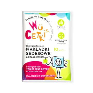 shumee WuCetki Papirnate prevleke za WC desko za enkratno uporabo z udobnimi XXL robovi za otroke in odrasle 10 kosov