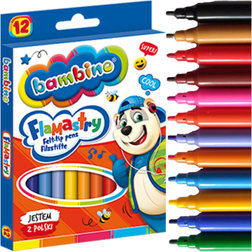 shumee Šolski flomastri BAMBINO, 12 barv