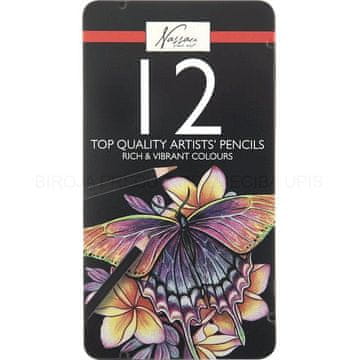 shumee Grafix Komplet 12 barvnih svinčnikov v kovinski škatli