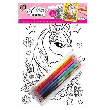 shumee Grafix pobarvanka slikanje po številkah - z barvicami - Samorog