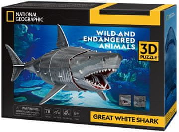 shumee KUBIČNA ZABAVNA UGANKA 3D NATIONAL GEOGRAPHY BELI MORSKI PAS