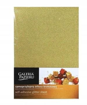 shumee SAMOLEPILAN LIST Z BLEŠČICAMI, SVETLO ZLAT, A4 150G (10)
