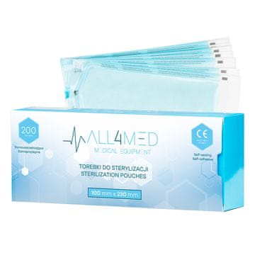 shumee Avtoklavirajoče vrečke All4med 100 mm x 230 mm 200 kosov