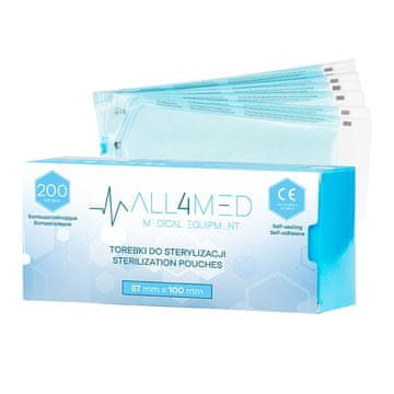 shumee Avtoklavirajoče vrečke All4med 57 mm x 105 mm 200 kosov