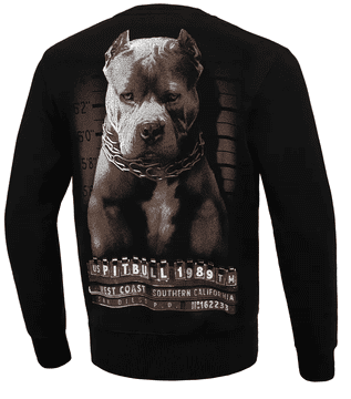 shumee Pulover s kapuco Pit Bull Mugshot Crewneck Črna L
