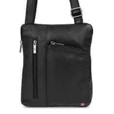 Albatross Moška usnjena torba Albatross črne barve