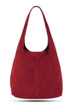 shumee Usnjena torba Vera Pelle Rossina Suede Red