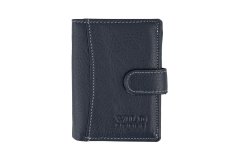 shumee Moška usnjena denarnica z zaponko Wild Horse RFID, temno modra