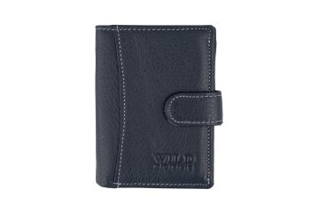 shumee Moška usnjena denarnica z zaponko Wild Horse RFID, temno modra