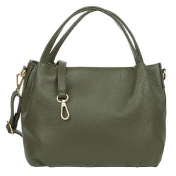 Vera Pelle Usnjena torba za čez ramo Vera Pelle Bolsa olivne barve