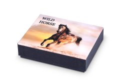 shumee Moška usnjena denarnica z zaponko Wild Horse RFID, temno modra
