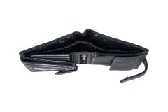 shumee Moška usnjena denarnica z zaponko Wild Horse RFID, temno modra