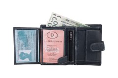 shumee Moška usnjena denarnica z zaponko Wild Horse RFID, temno modra