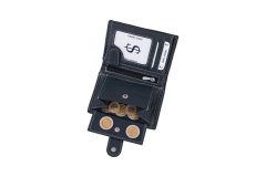 shumee Moška usnjena denarnica z zaponko Wild Horse RFID, temno modra