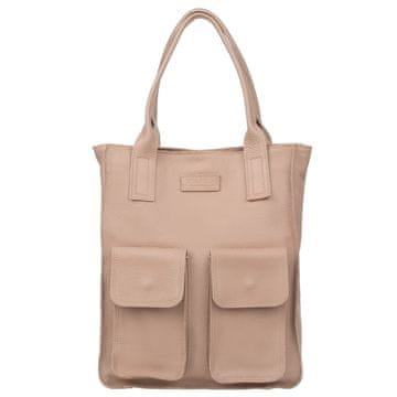 shumee Velika usnjena nakupovalna torba Vezze Tasca Powder